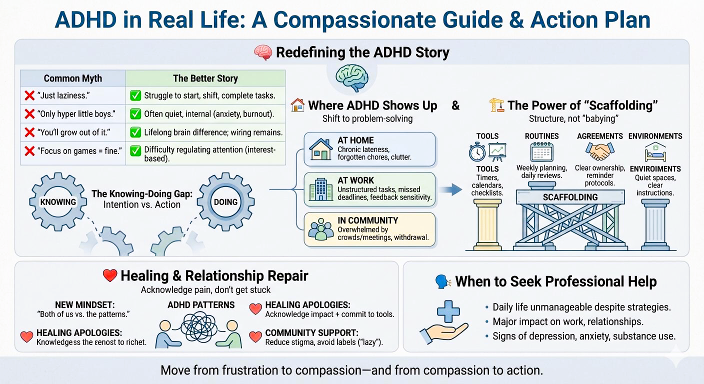 ADHD in Real Life overview graphic